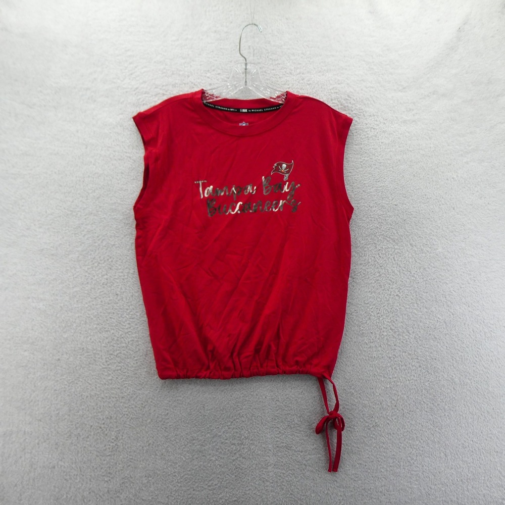 MSX Shirt Womens Small Tampa Bay Buccaneers Red Sleeveless Side Tie NFL Logo